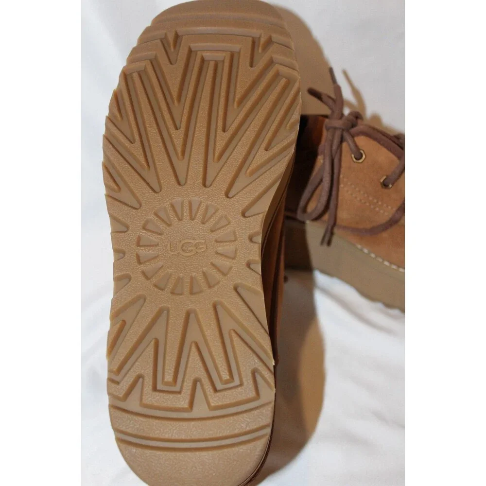 UGG WOMEN'S CHESTNUT WATER RESISTANT SUEDE CITYFUNC‎ PLATFORM SHOES NWOB